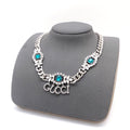 18K Double Gucci Script Diamonds Necklace