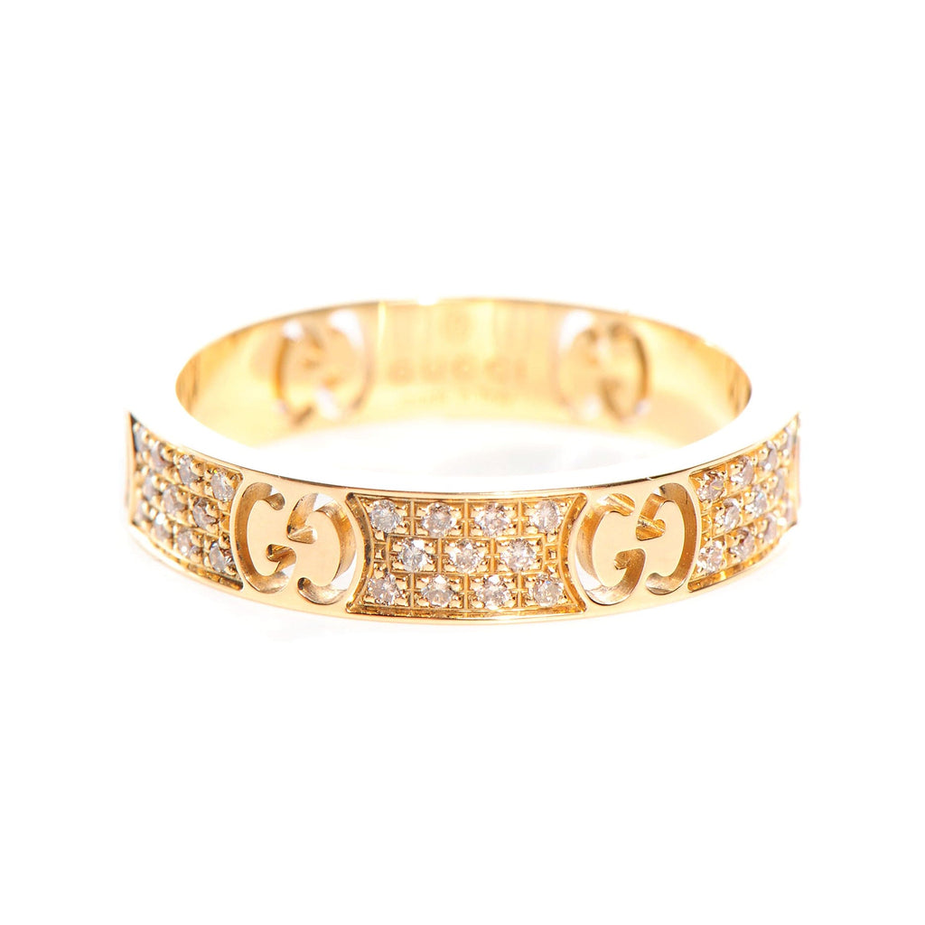 18K Double Gucci Icon Full Diamonds Ring
