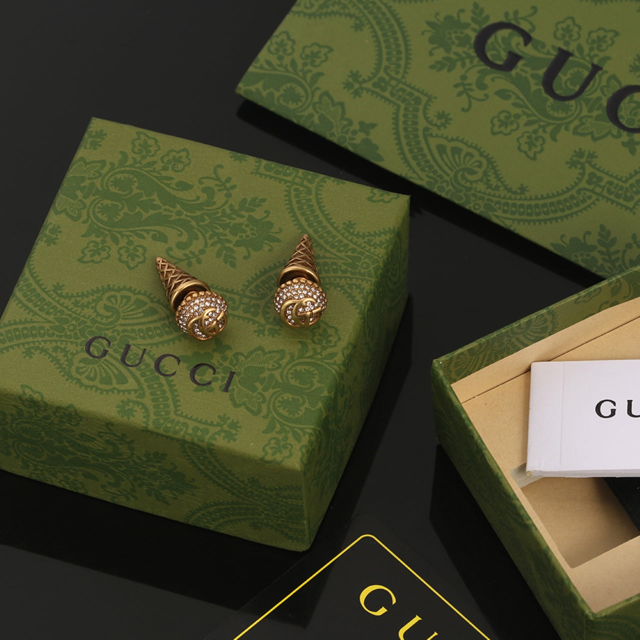 18K Double Gucci Vintage Earrings