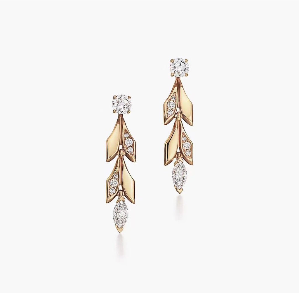 18K Tiffany Victoria Vine Convertible Drop Earrings