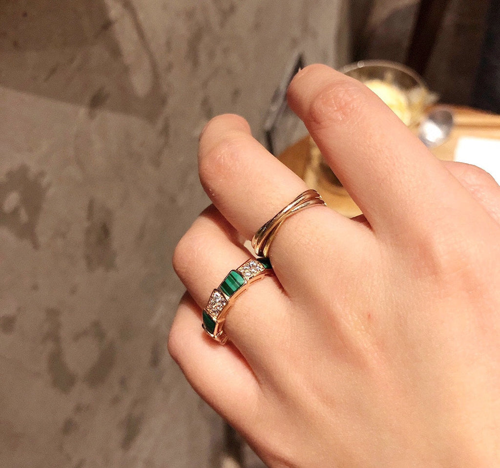 18K BVLGARI Serpenti Viper Malachite Ring