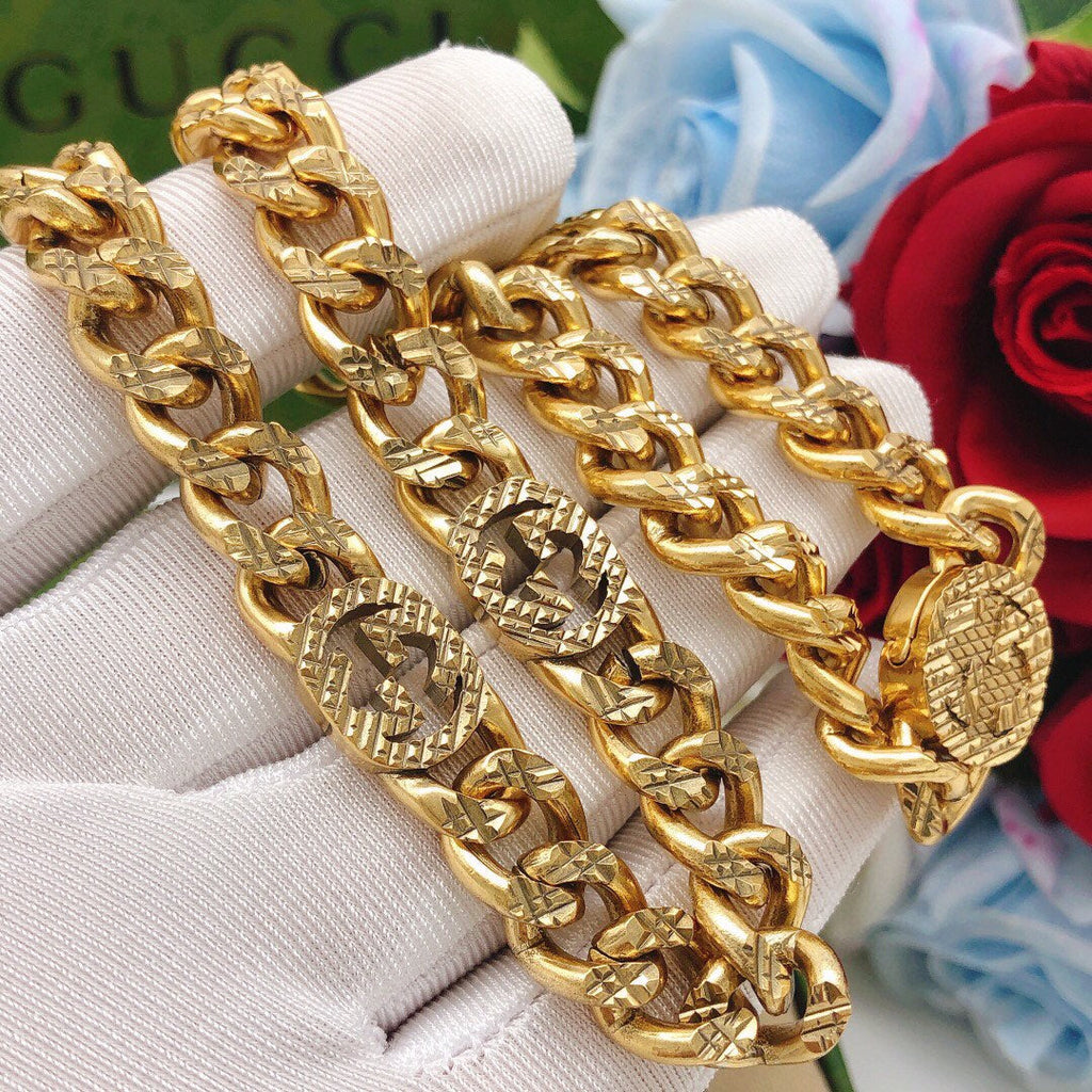 18K Double Gucci Chain Necklace